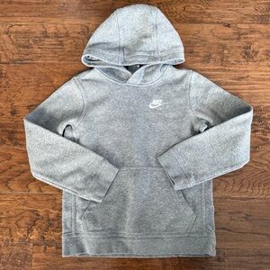 Boys Nike Gray Pullover Hoodie Sweatshirt Size Small